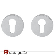 AHB Profilzylinder Rosettenpaar 3010 PZ Chrom matt Schlüsselrosette Schraubring