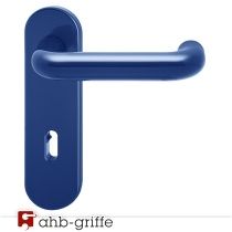 ECO Türdrücker U-Form Kurzschild BB Kunststoff blau Türgriff Türbeschlag Klinke